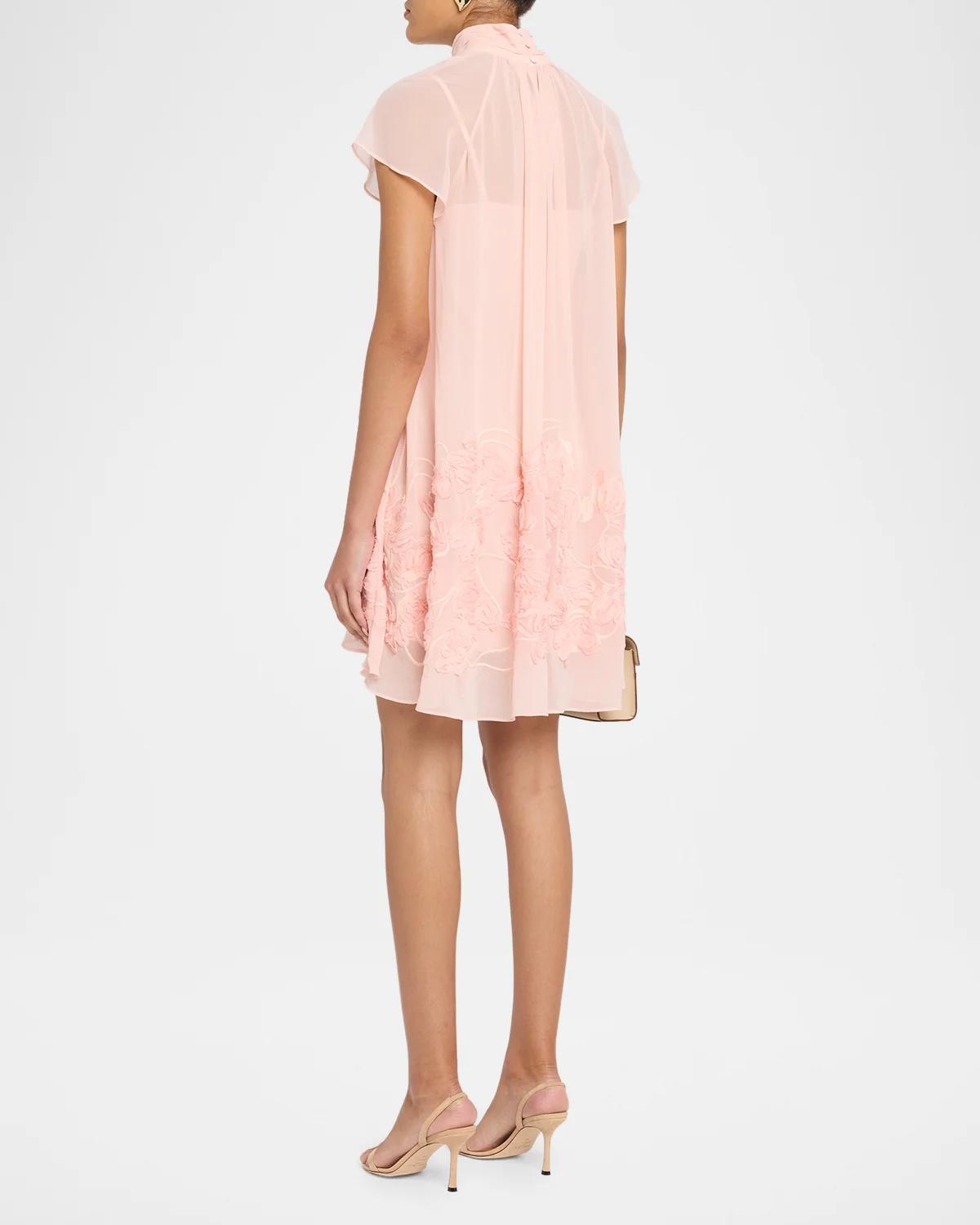 Aveil Embroidered Organza Mini Dress - thumbnail 8