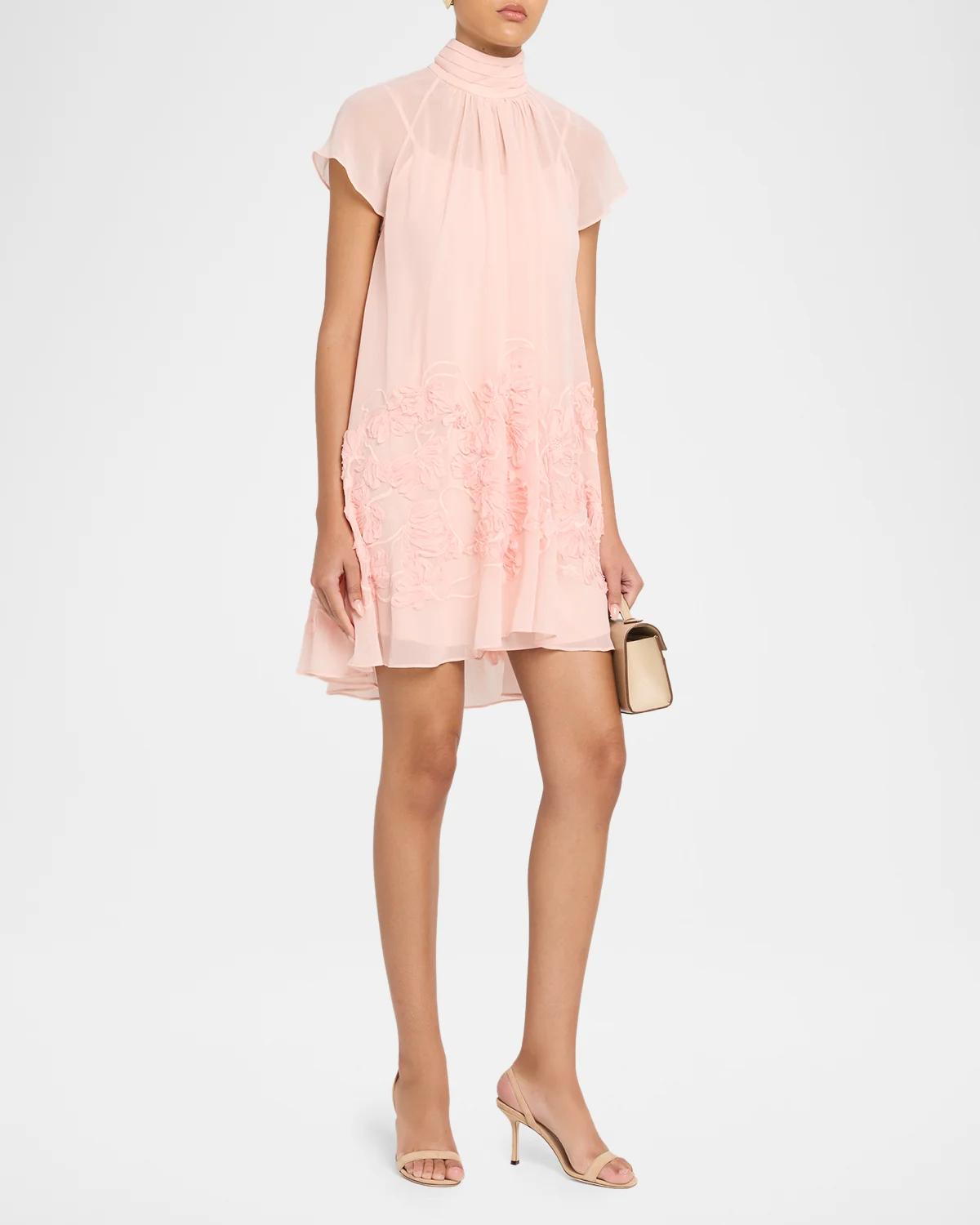 Aveil Embroidered Organza Mini Dress - thumbnail 9