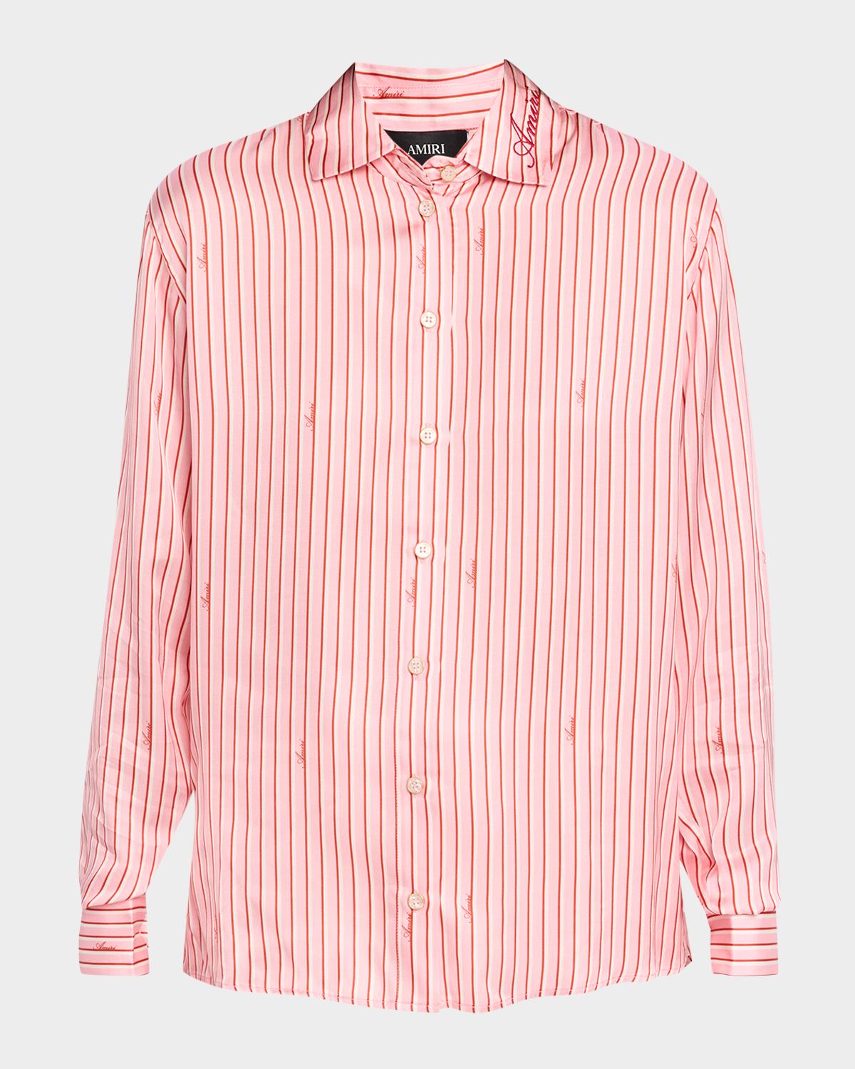Striped Button-Front Shirt