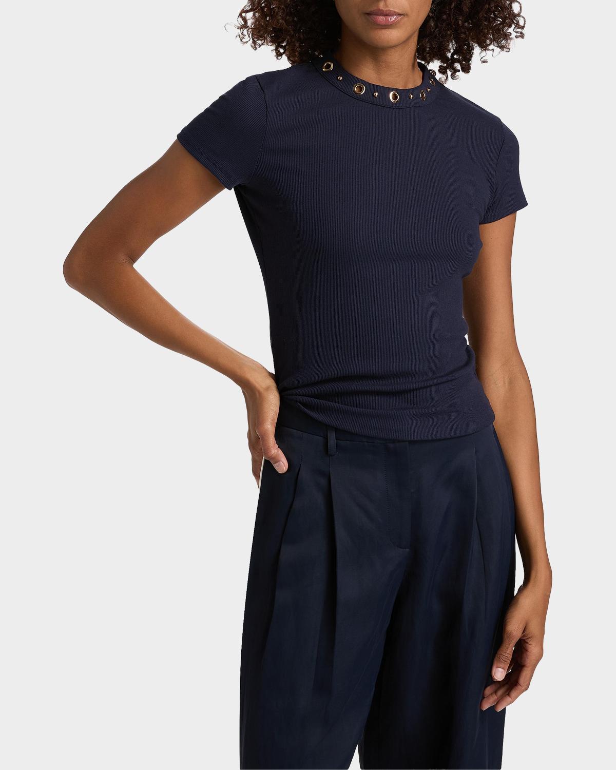 Tate Grommet Rib-Knit Top - thumbnail 4