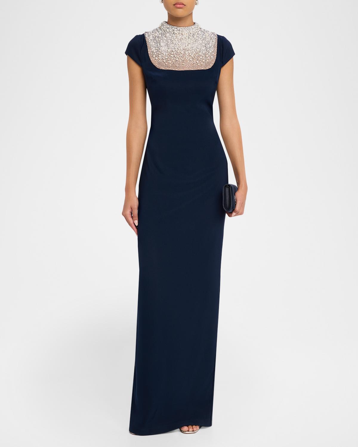 Rhinestone-Yoke Column Gown - thumbnail 2