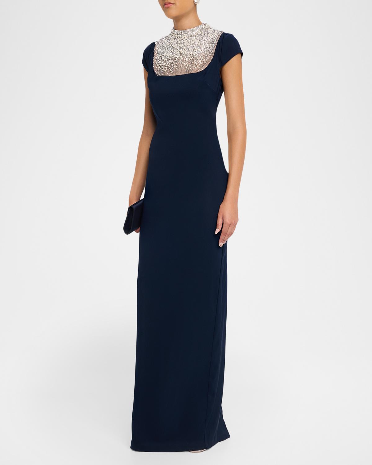 Rhinestone-Yoke Column Gown - thumbnail 4
