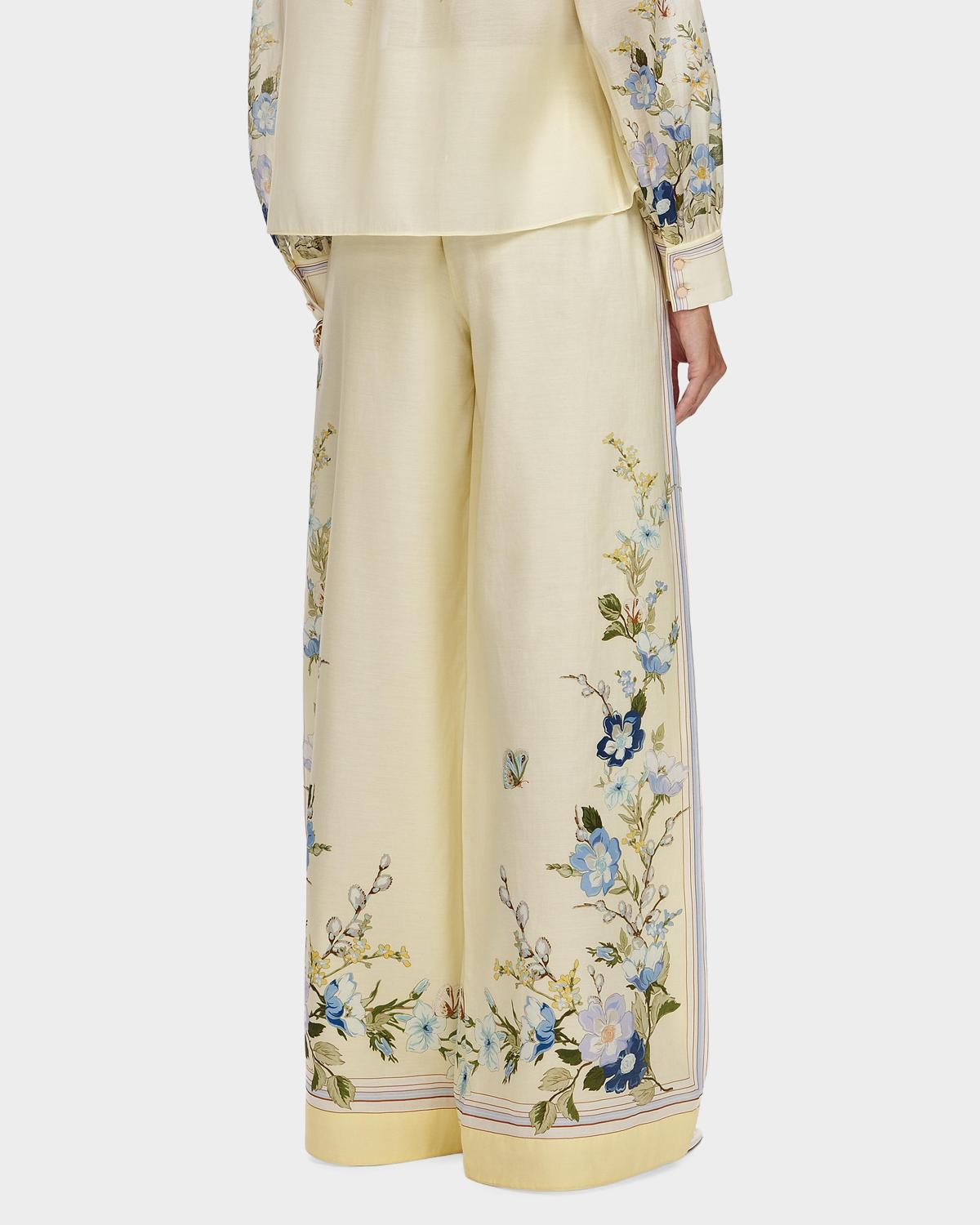 Floral Organza Wide-Leg Drawstring Pants - thumbnail 3