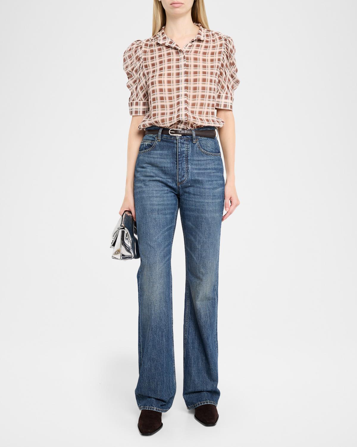 Gillian Sheer Plissé Silk Top - thumbnail 2