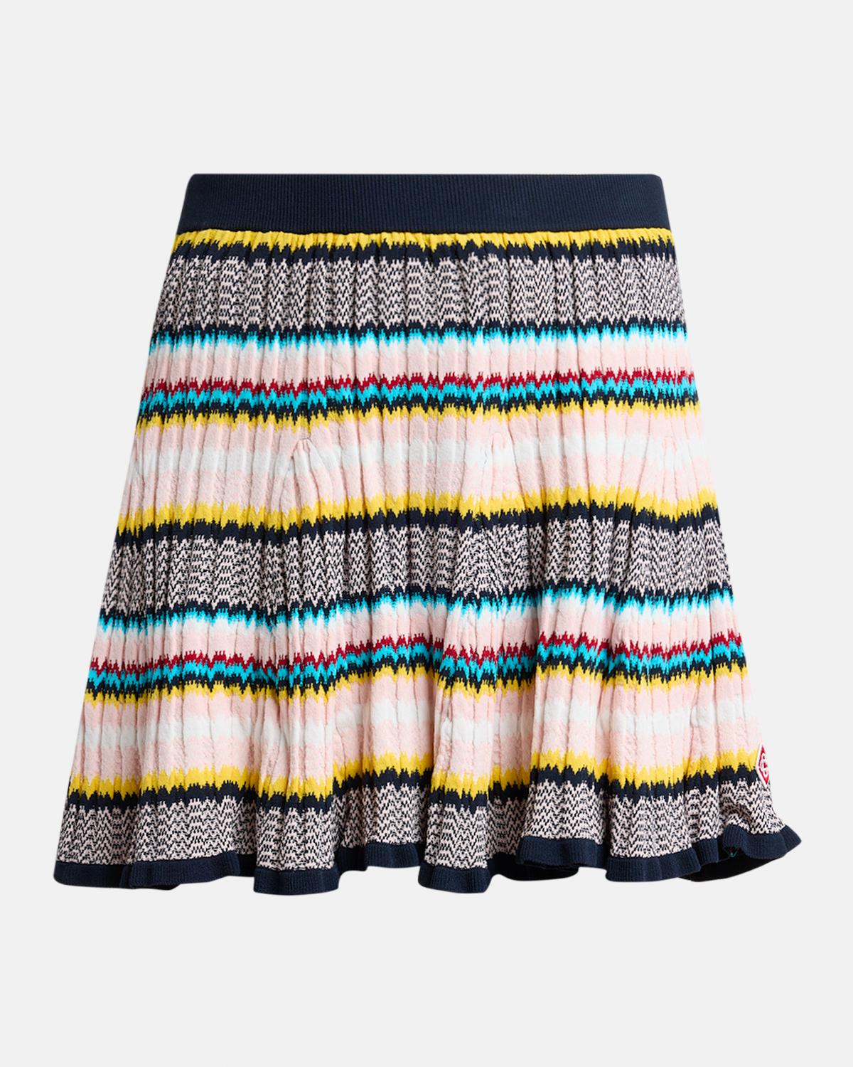 Multicolor Knit Chevron Mini Skirt