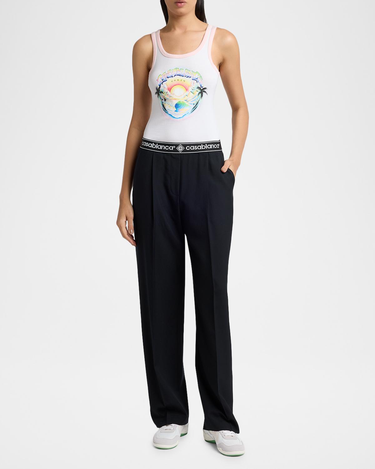 Logo-Tape Tailored Wool Trousers - thumbnail 2