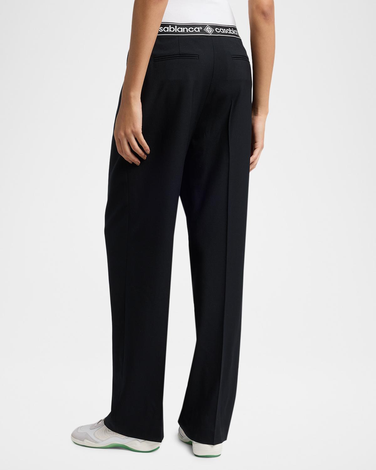 Logo-Tape Tailored Wool Trousers - thumbnail 3