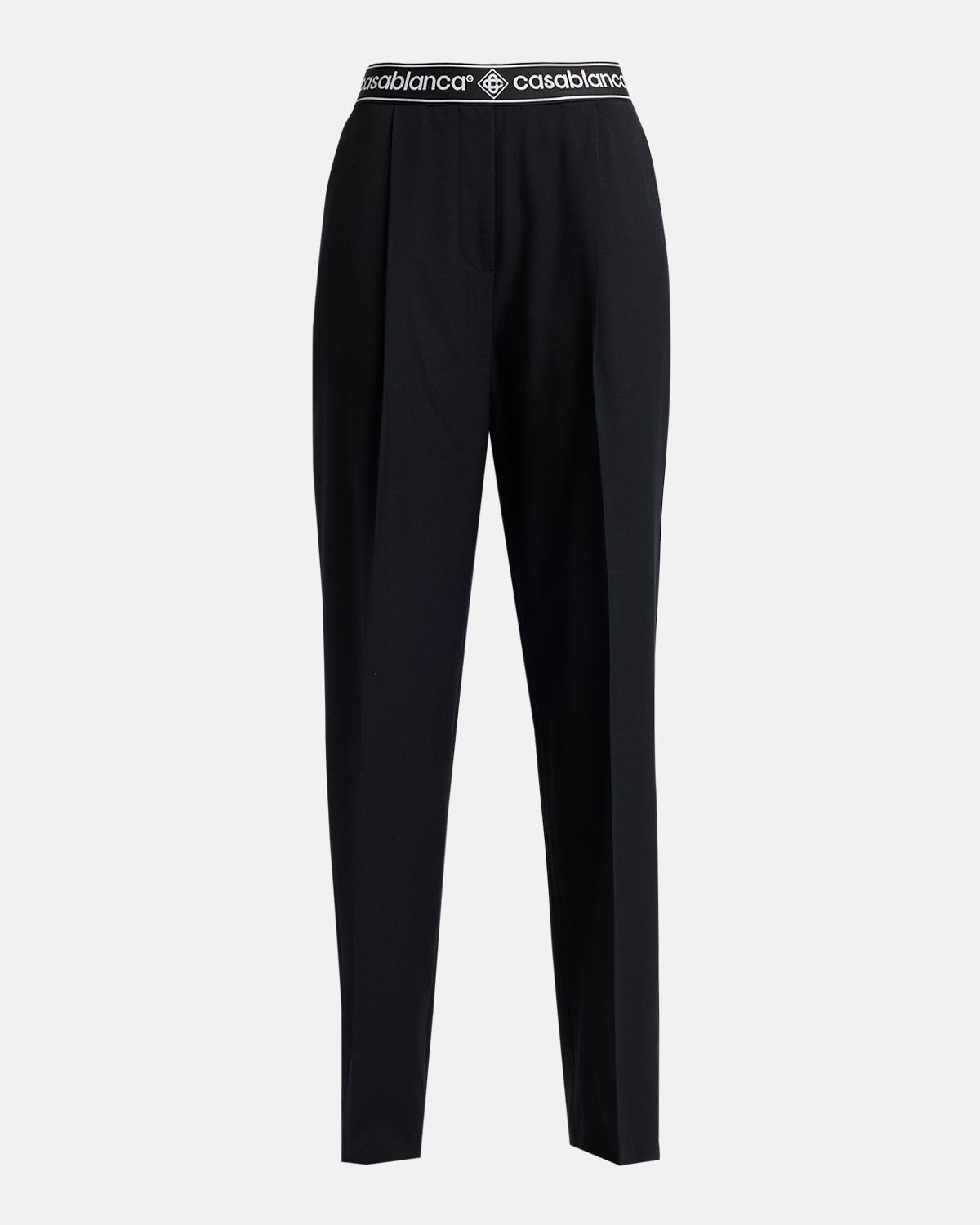 Logo-Tape Tailored Wool Trousers