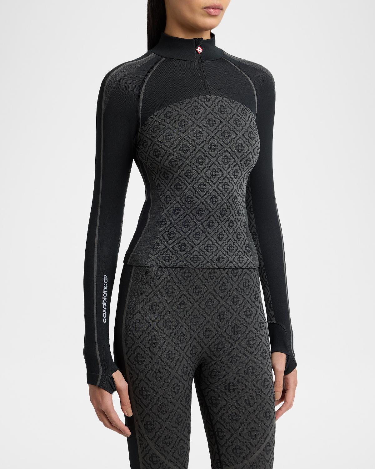 Seamless Monogram Half-Zip Top - thumbnail 4