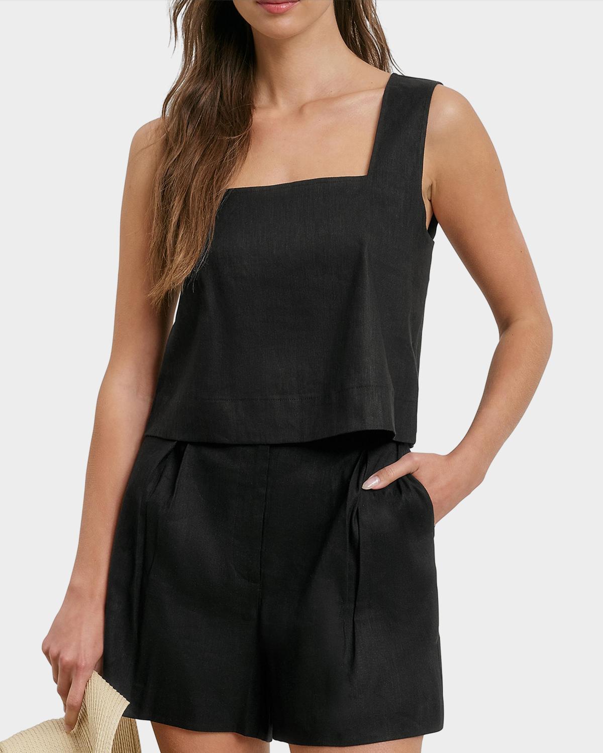 The Abby Linen-Blend Crop Top - thumbnail 5