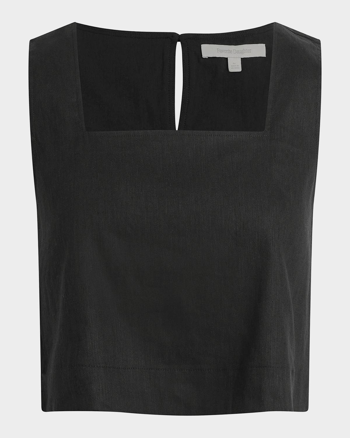The Abby Linen-Blend Crop Top