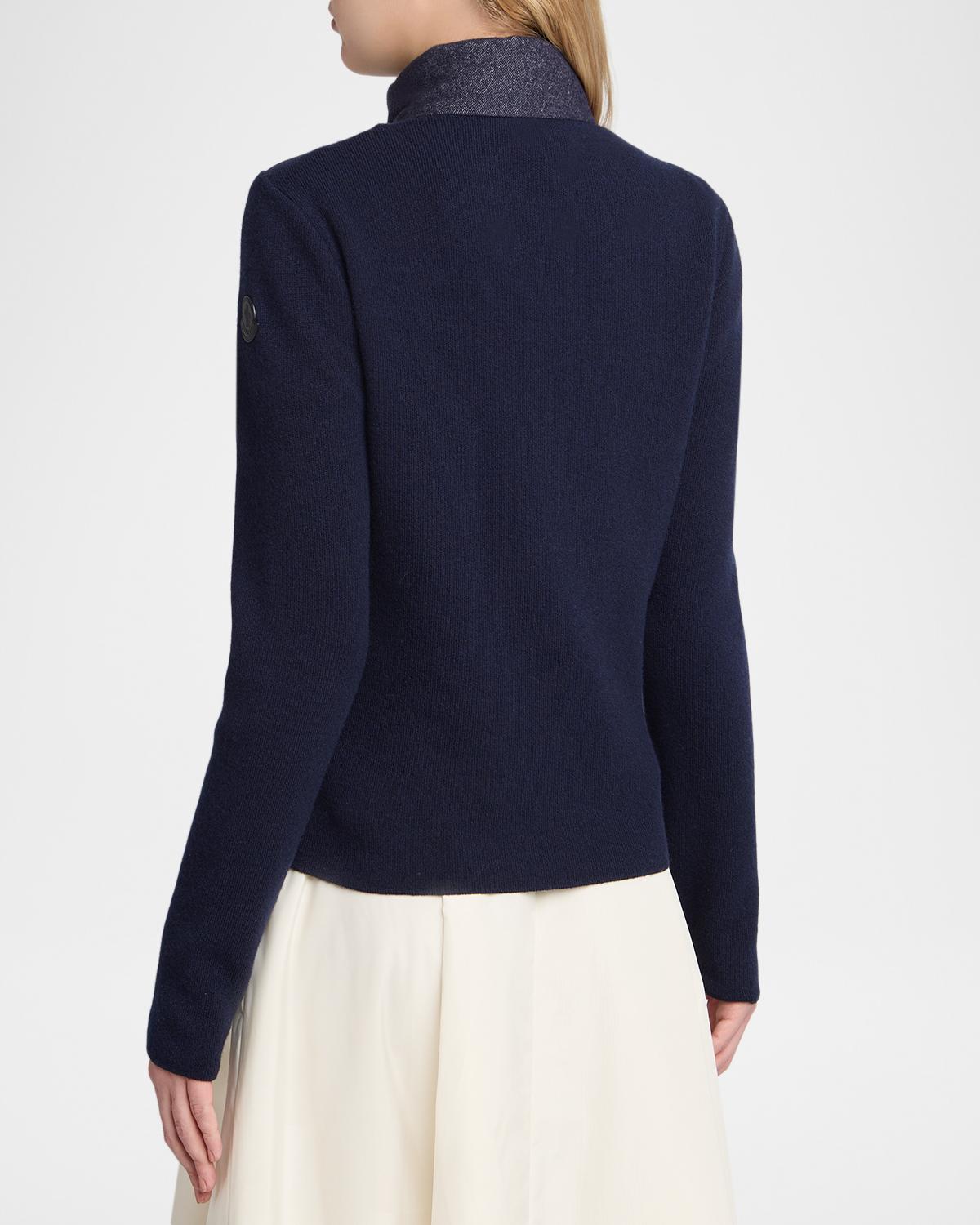 Wool & Cashmere Padded Zip-Up Cardigan - thumbnail 3