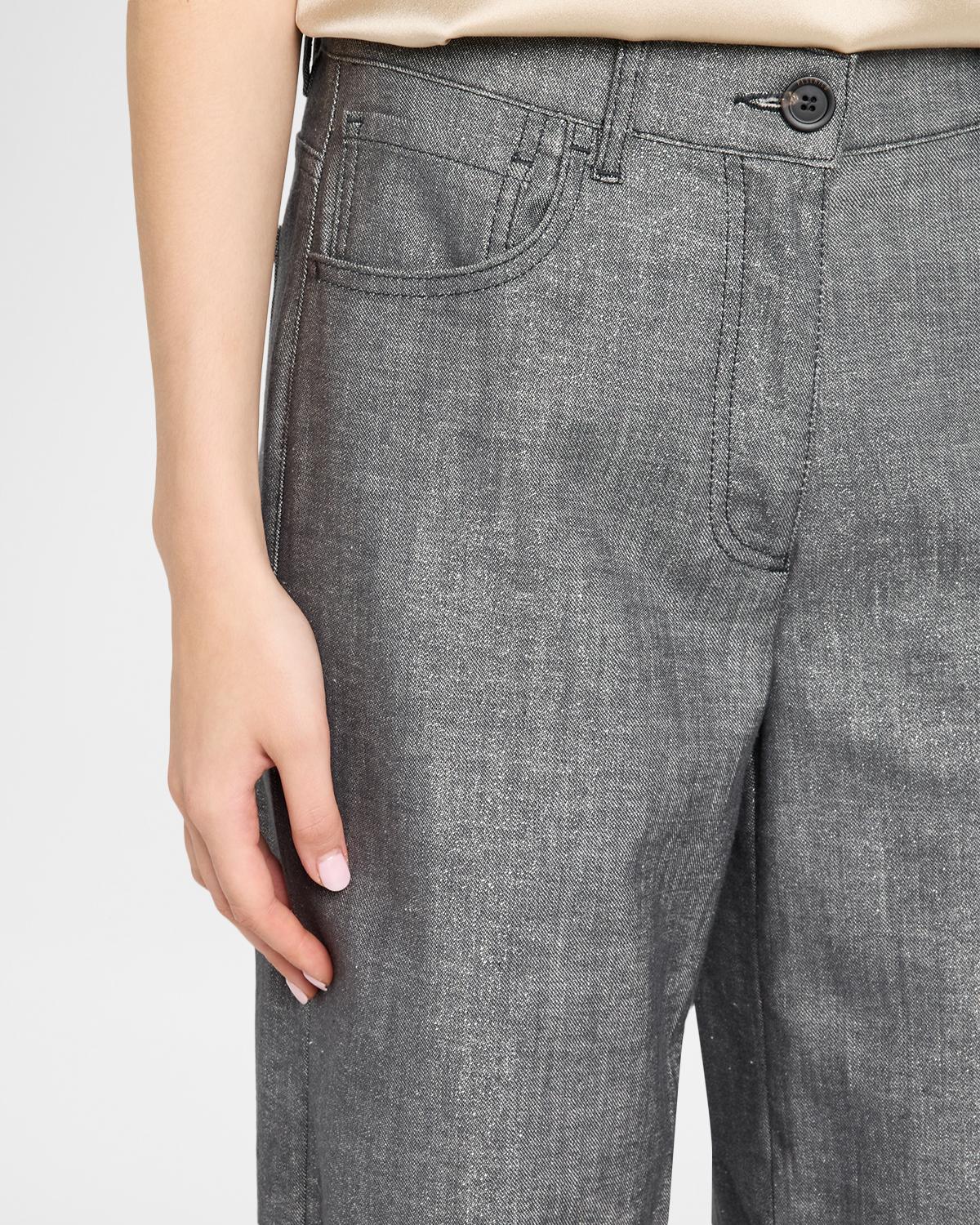 Wide-Leg Cotton-Blend Pants - thumbnail 5