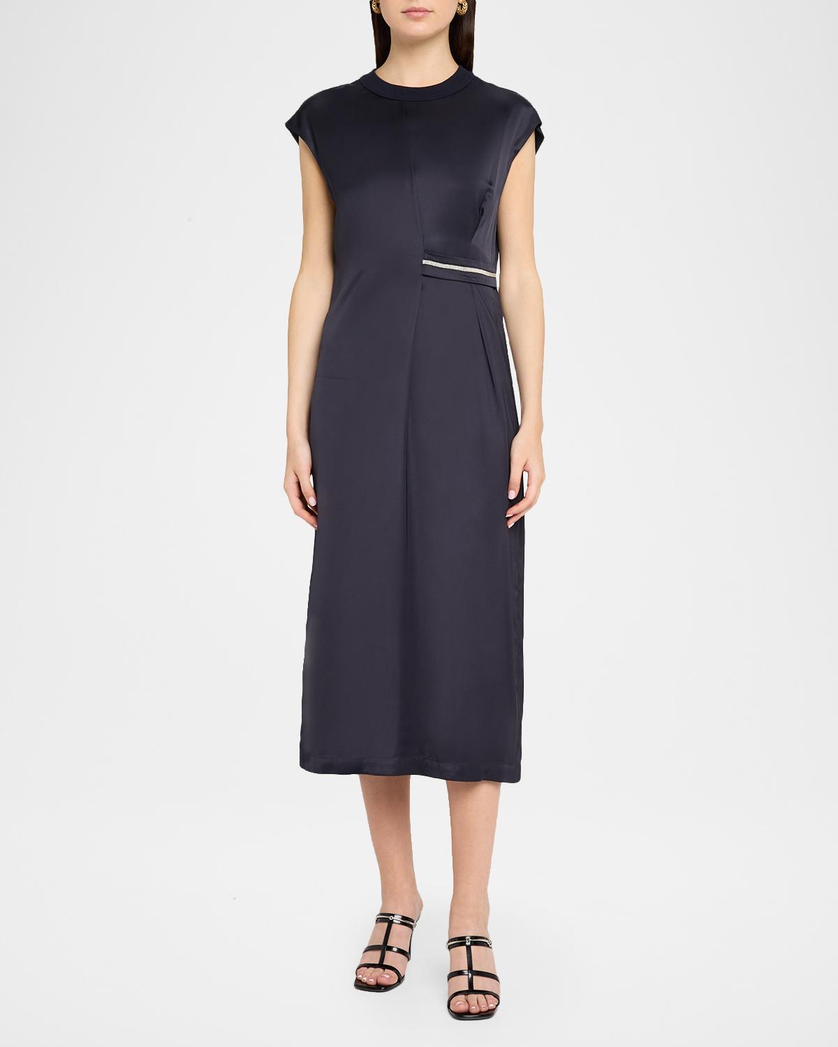 Gathered Cap-Sleeve Midi Dress - thumbnail 2