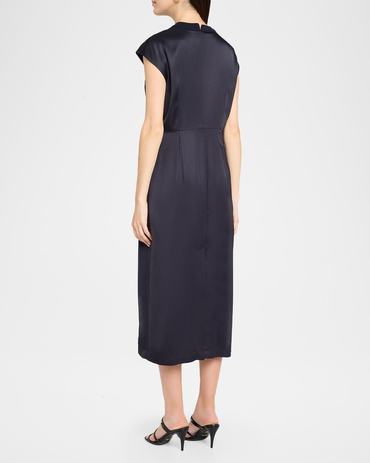 Gathered Cap-Sleeve Midi Dress - thumbnail 3