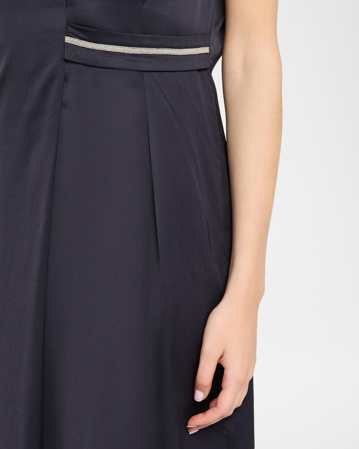 Gathered Cap-Sleeve Midi Dress - thumbnail 5