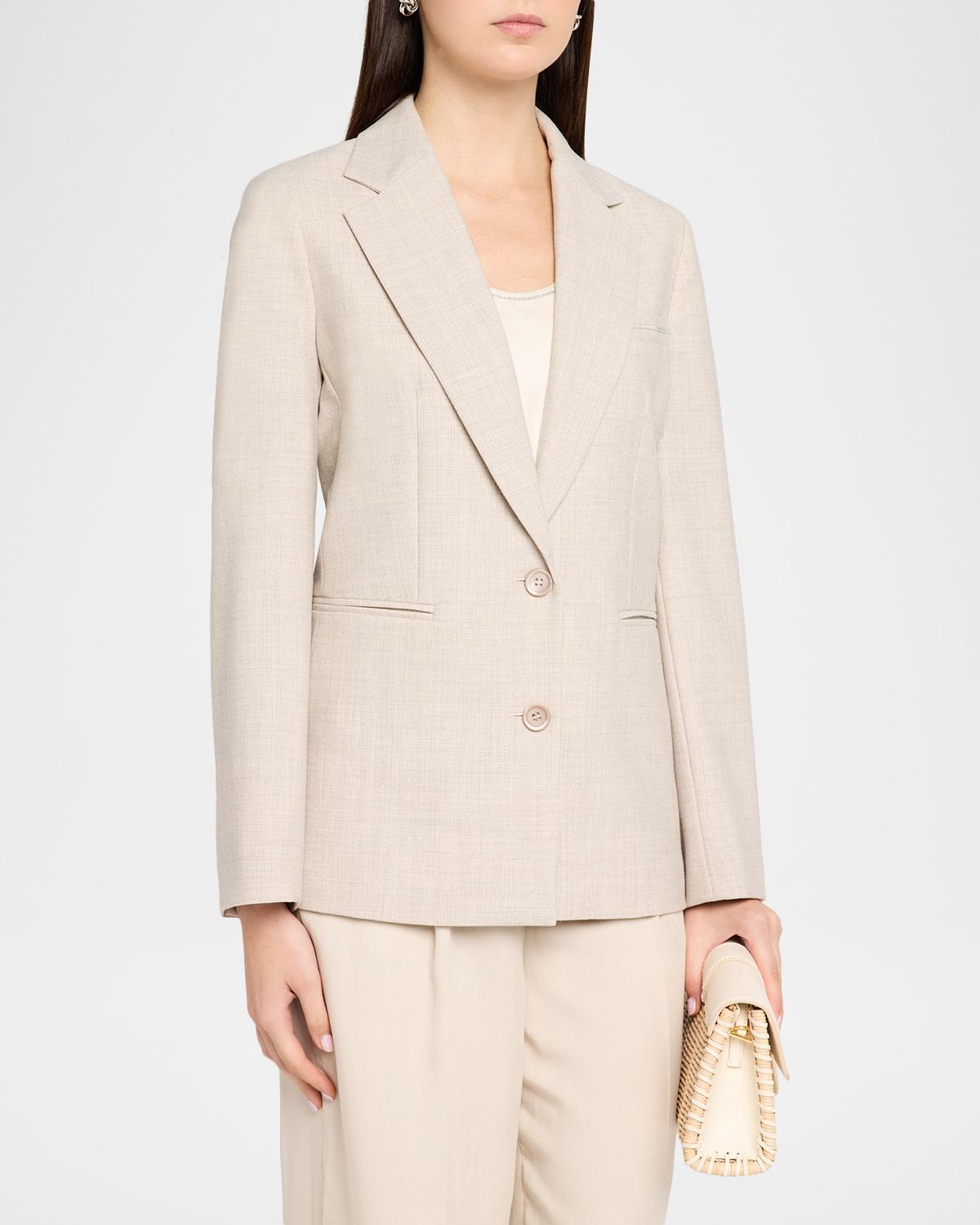Single-Breasted Houndstooth Jacket - thumbnail 4