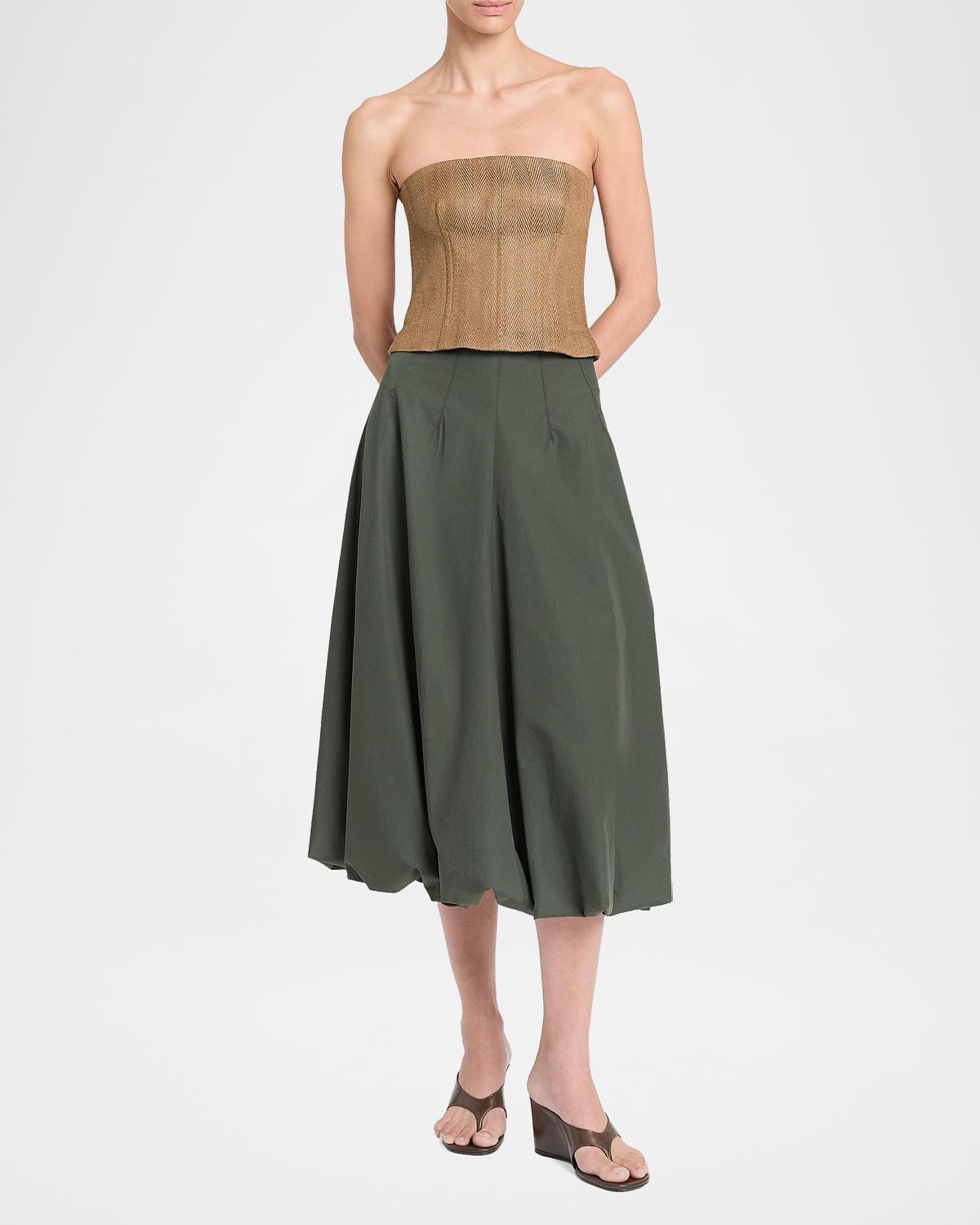 Jillian Herringbone Linen-Blend Bustier - thumbnail 2