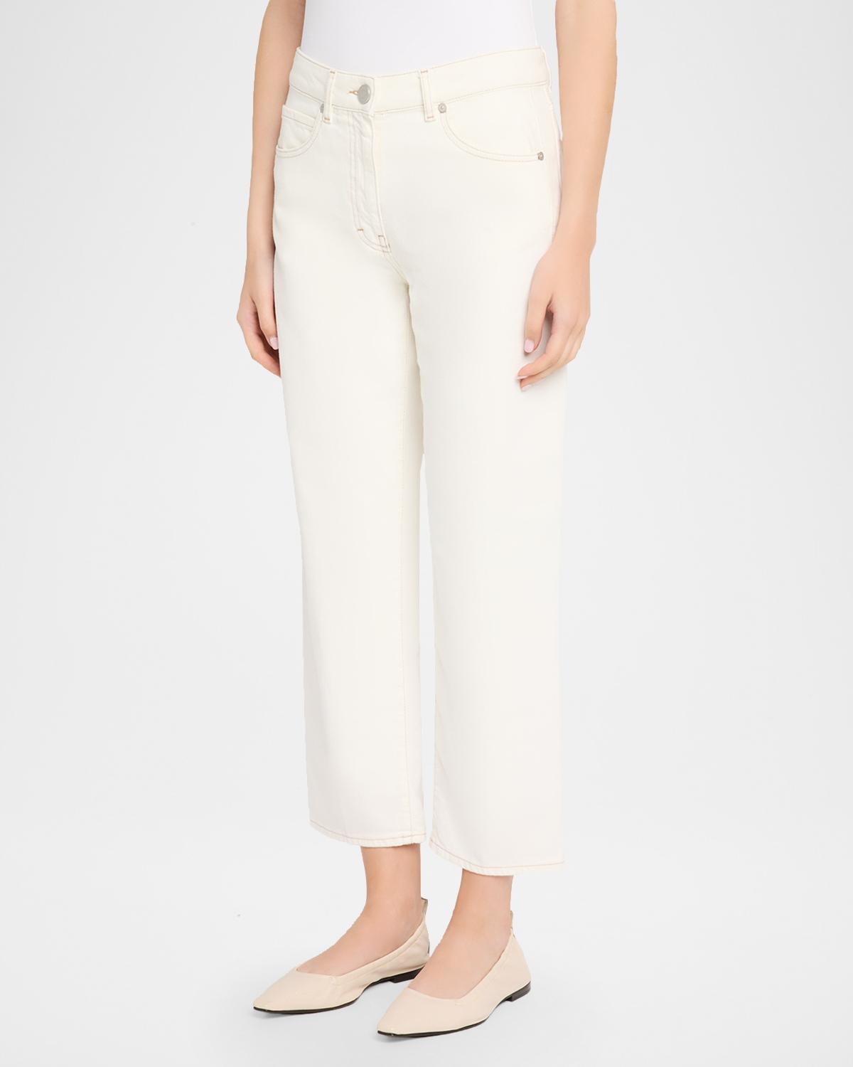 Cropped Stretch Cotton Denim Pants - thumbnail 4