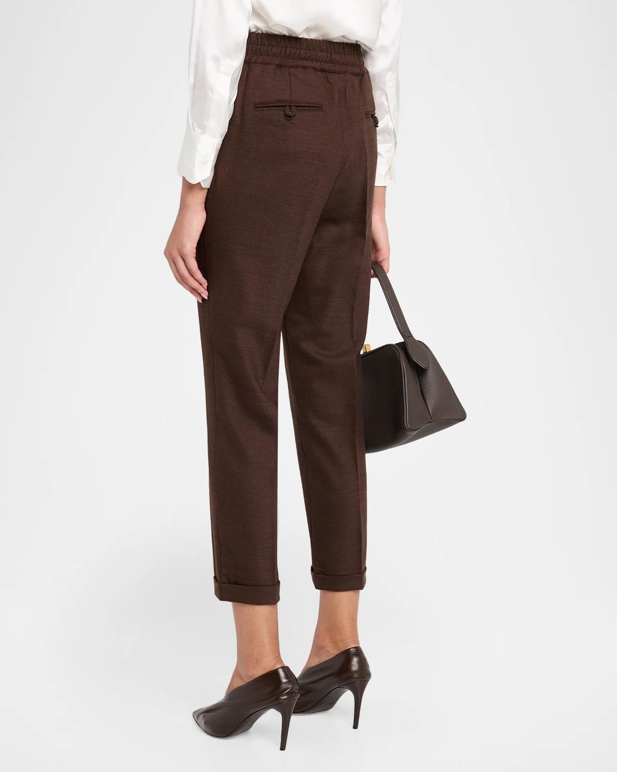 Virgin Wool-Blend Crop Trousers - thumbnail 3
