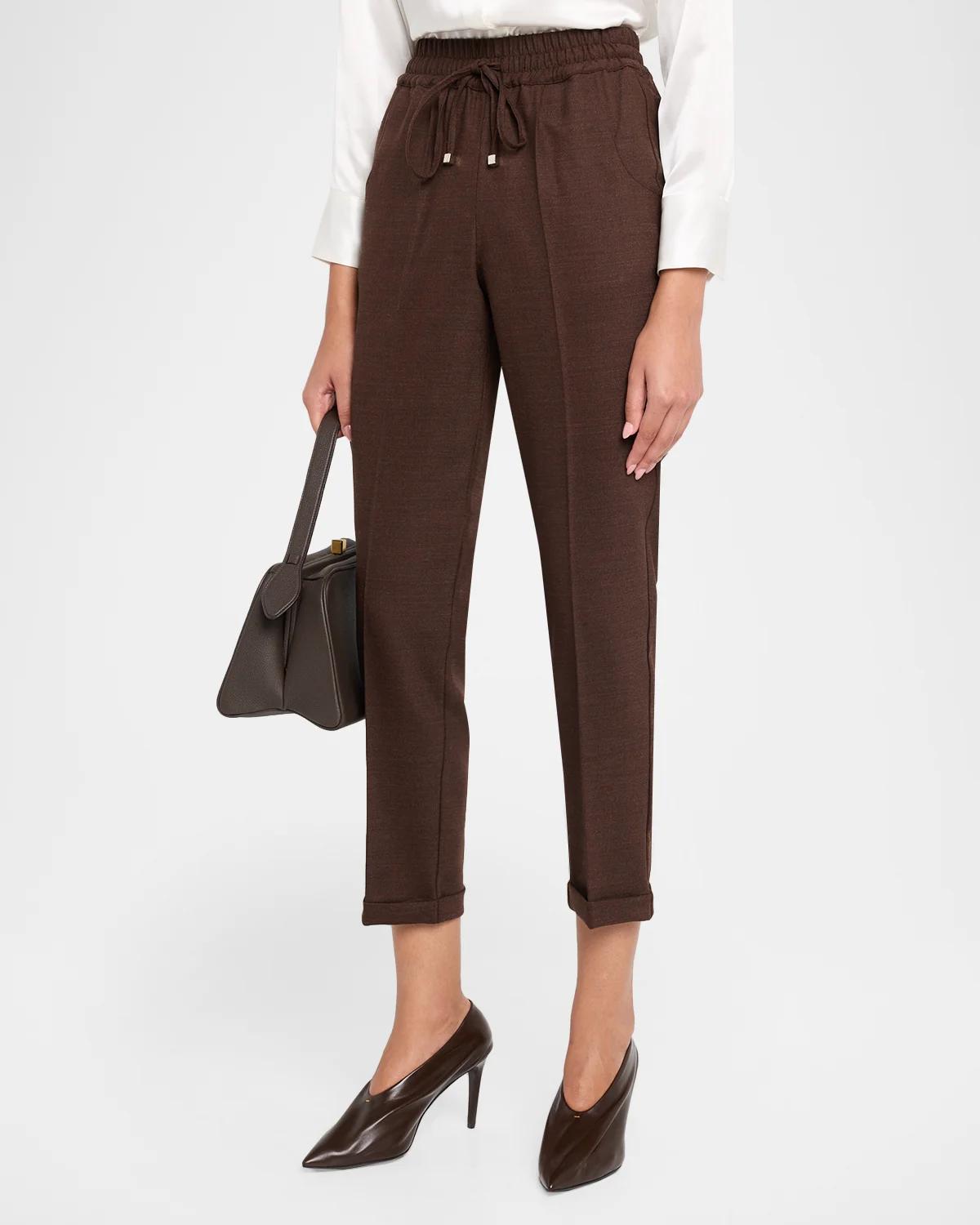 Virgin Wool-Blend Crop Trousers - thumbnail 4