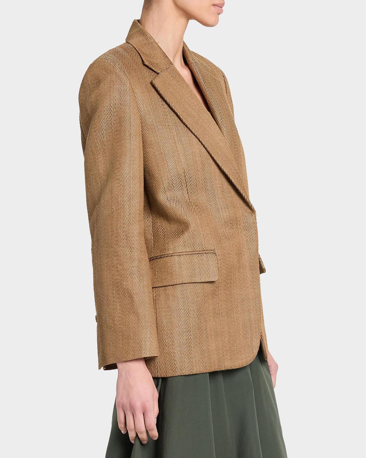 Jillian Herringbone Linen-Blend Blazer - thumbnail 5