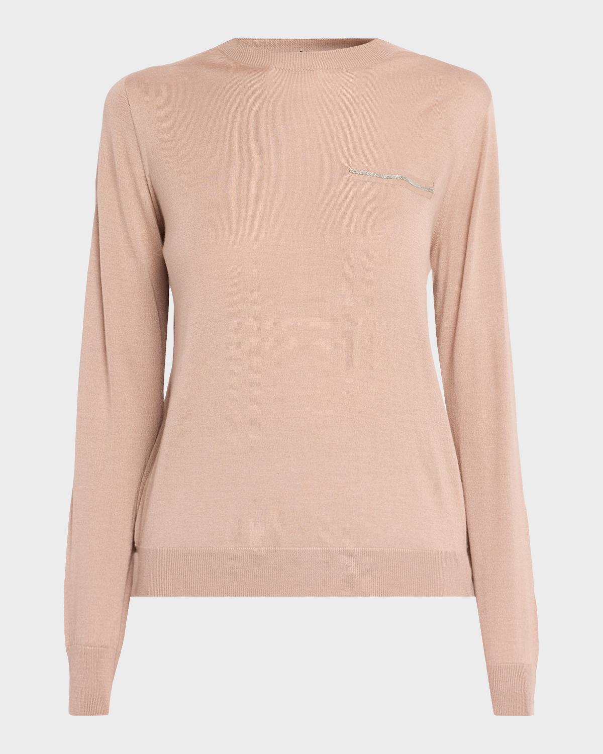 Crewneck Cashmere-Silk Sweater