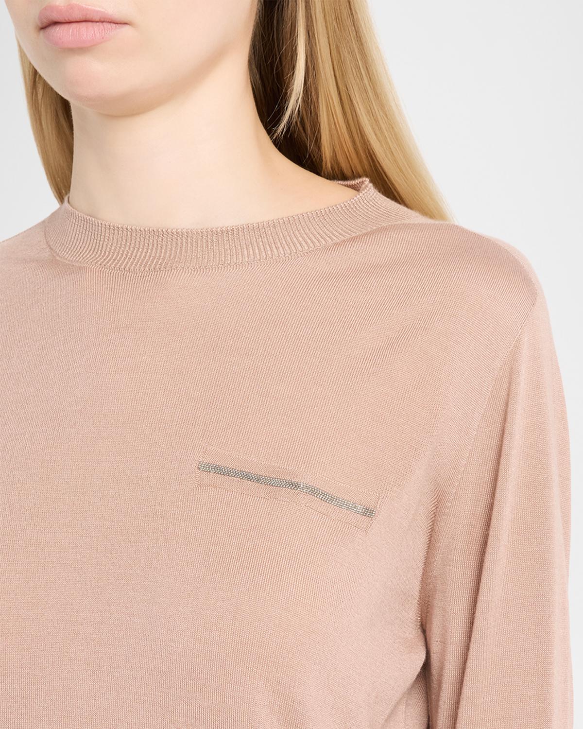 Crewneck Cashmere-Silk Sweater - thumbnail 5