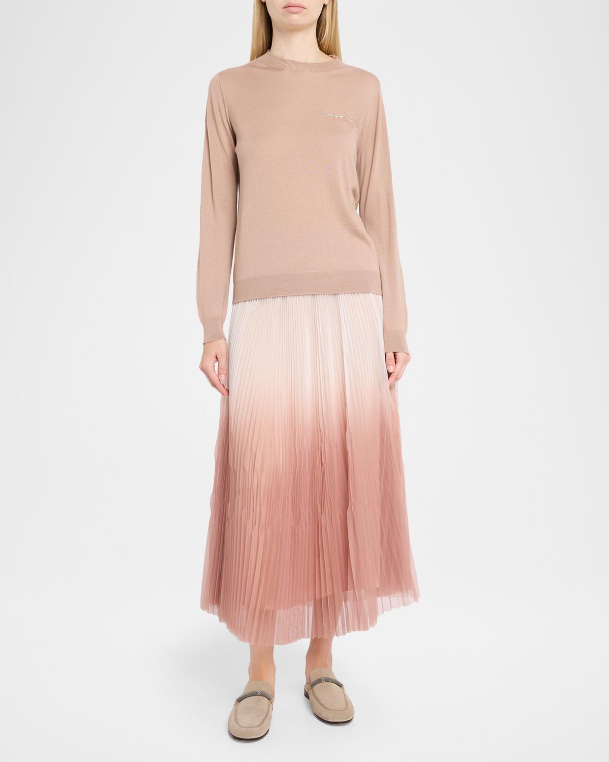 Pleated Ombre Midi Skirt - thumbnail 2