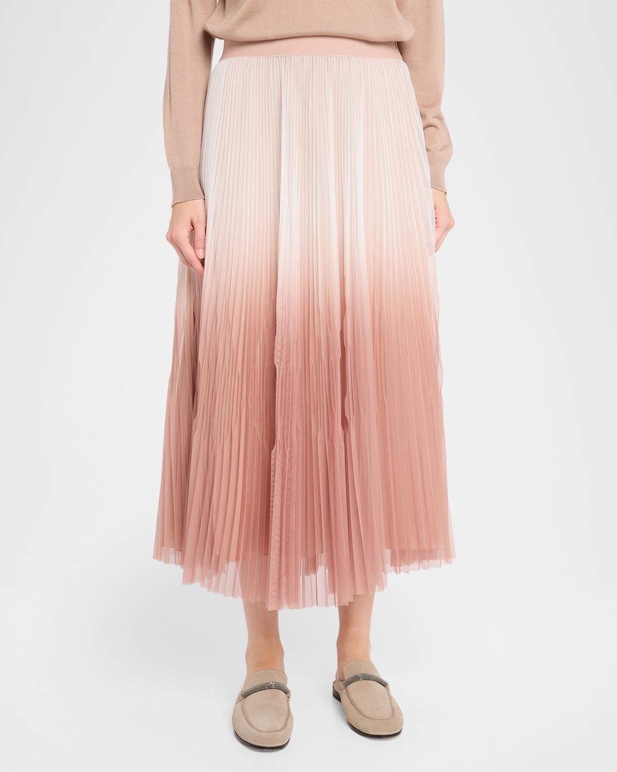 Pleated Ombre Midi Skirt - thumbnail 4