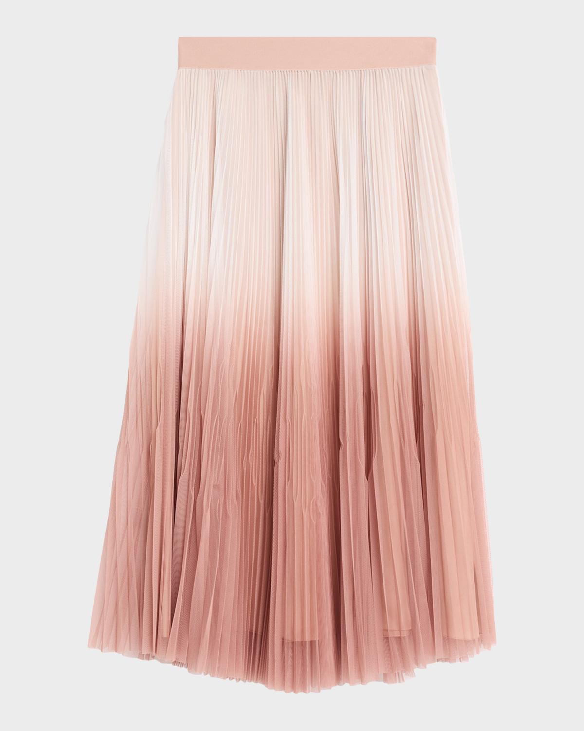 Pleated Ombre Midi Skirt