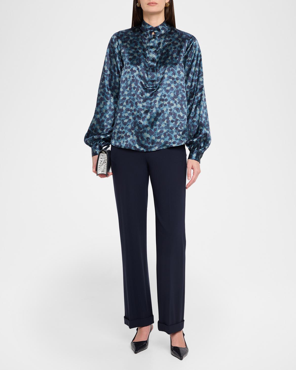 Silk Henley Top - thumbnail 2