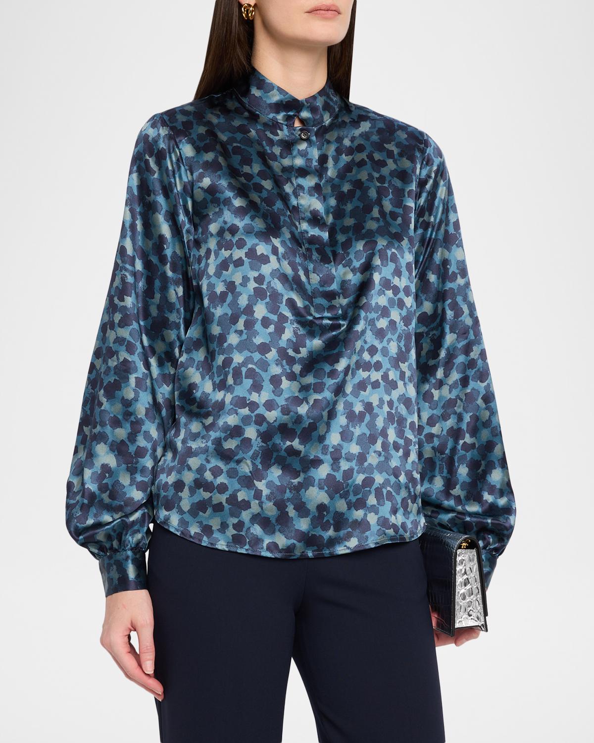 Silk Henley Top - thumbnail 4