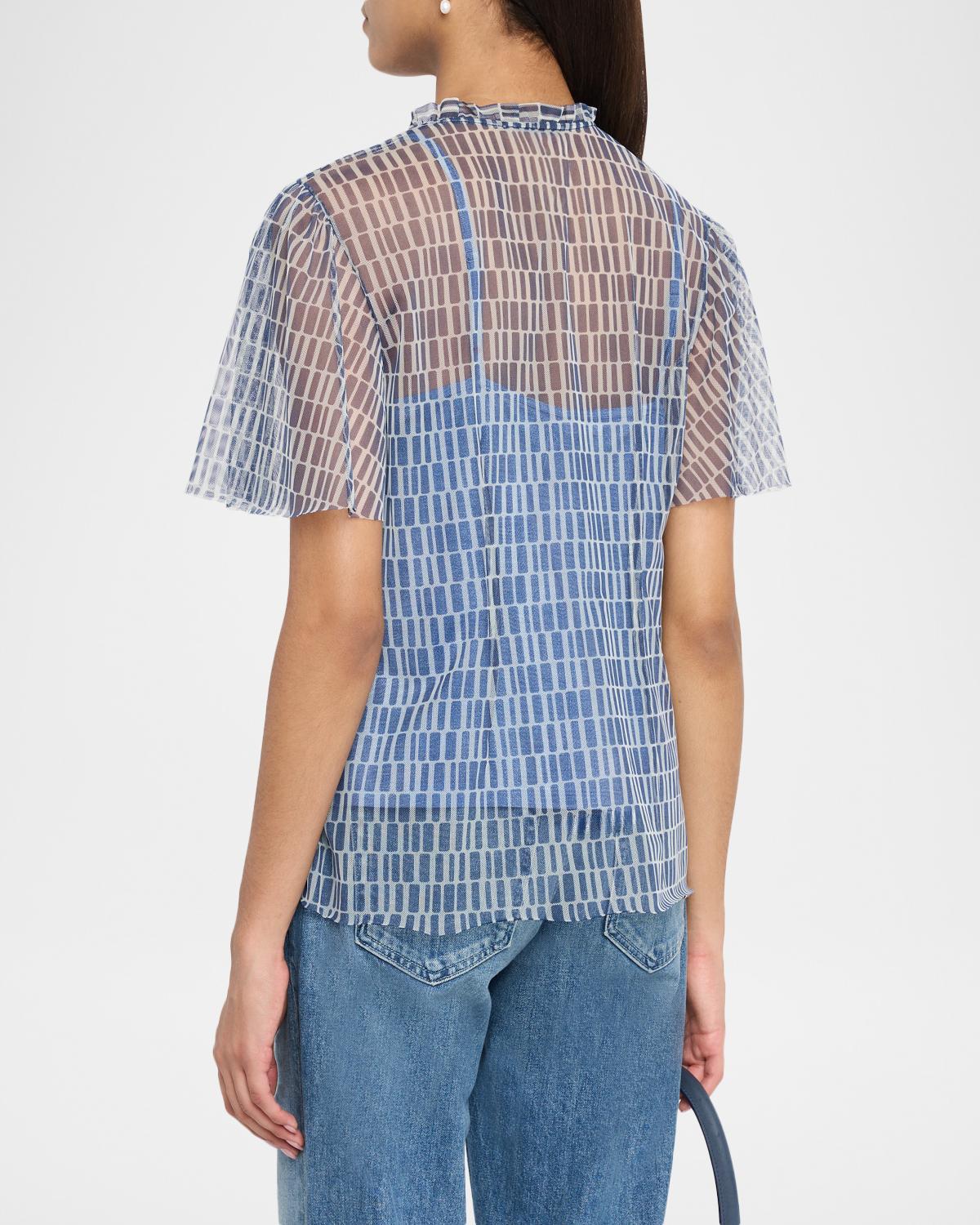 Leandra Embroidered Mesh Blouse - thumbnail 3