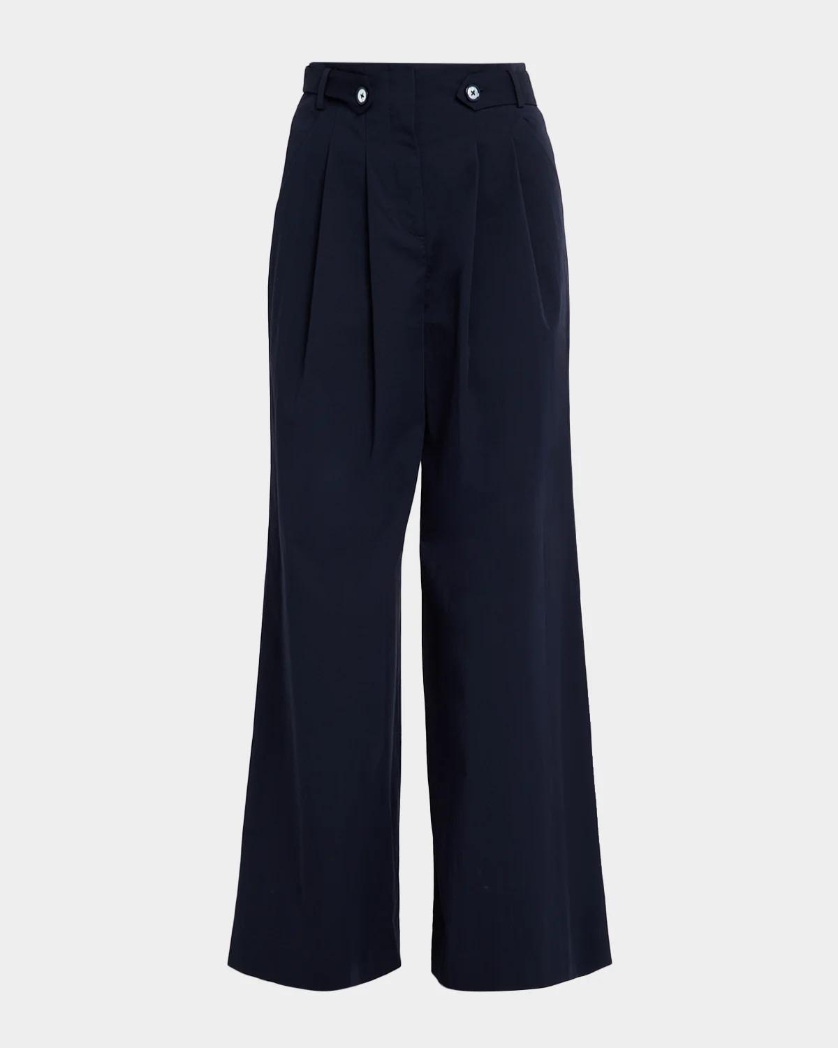 Allman Pleated Wide-Leg Pants