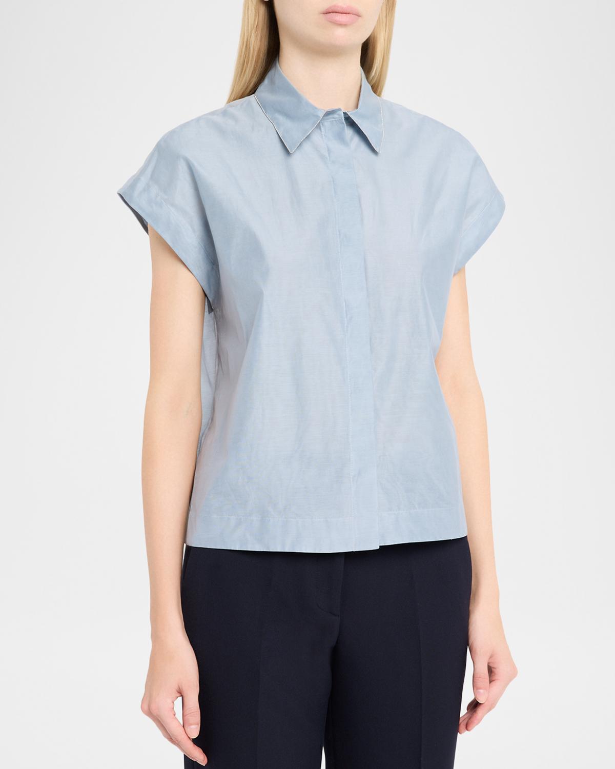 Chain-Trim Cotton-Silk Shirt - thumbnail 4