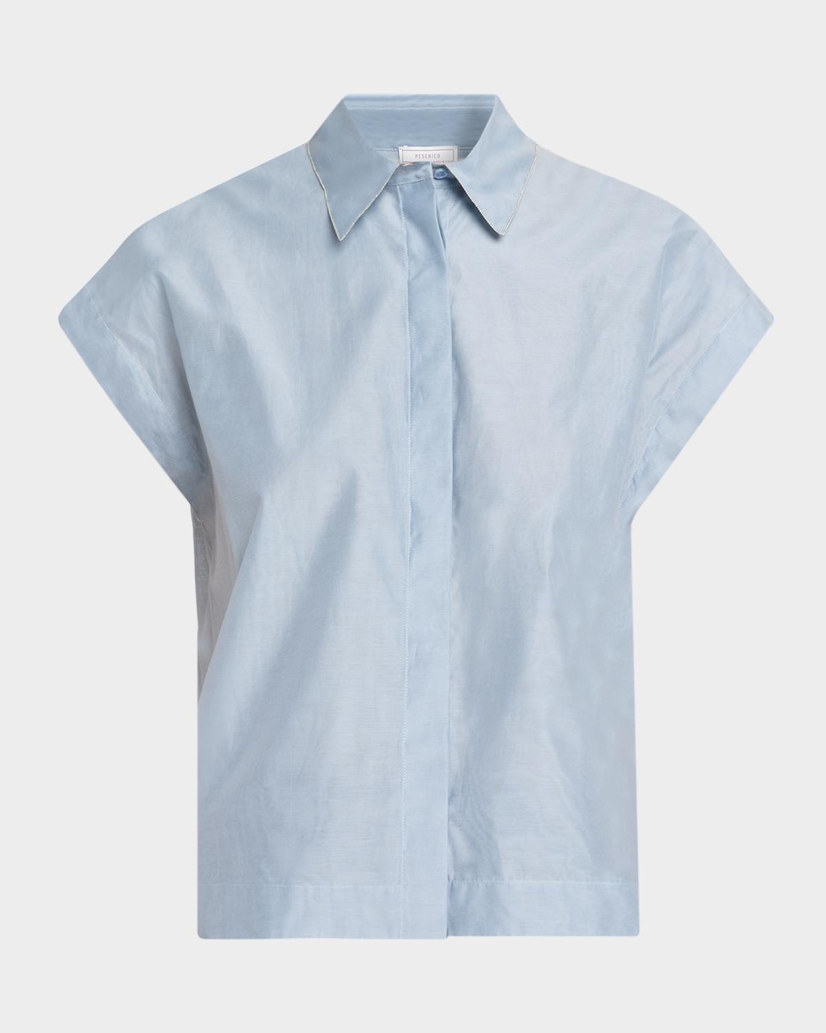 Chain-Trim Cotton-Silk Shirt