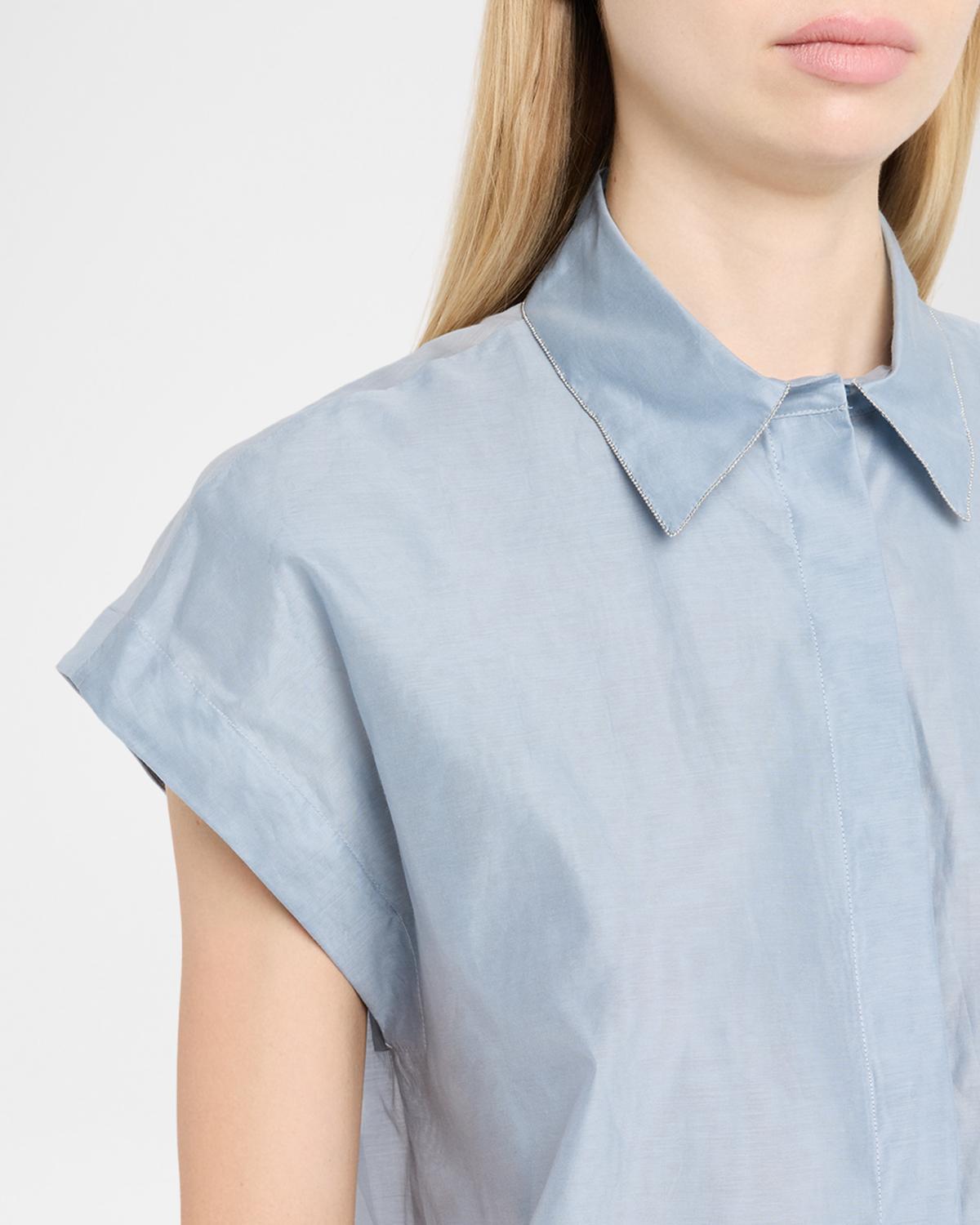 Chain-Trim Cotton-Silk Shirt - thumbnail 5