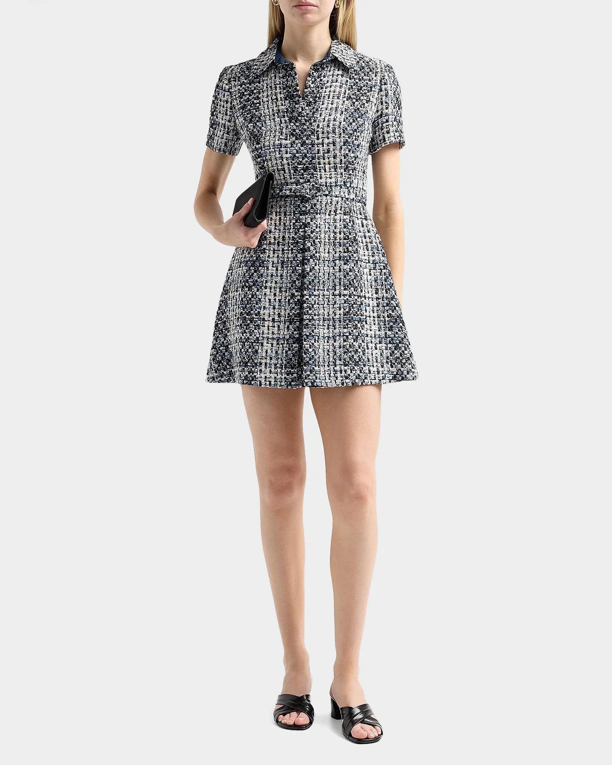 Collared Tweed Mini Dress - thumbnail 2