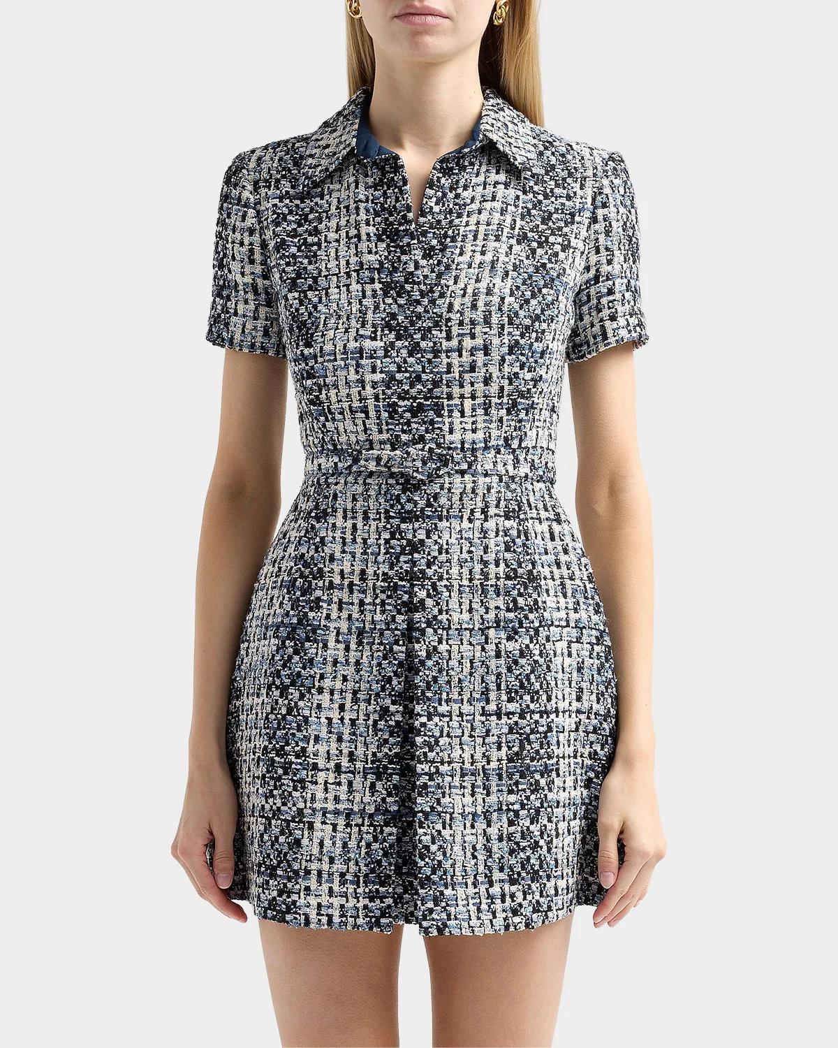Collared Tweed Mini Dress - thumbnail 3