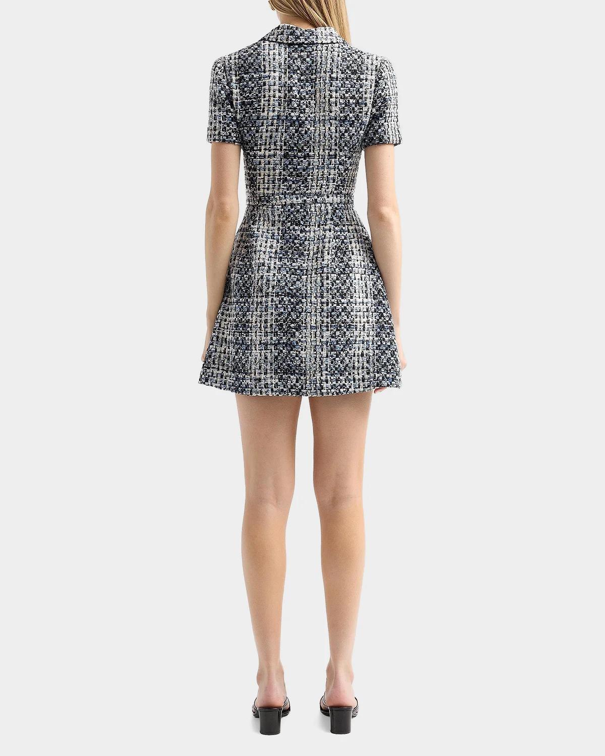 Collared Tweed Mini Dress - thumbnail 4