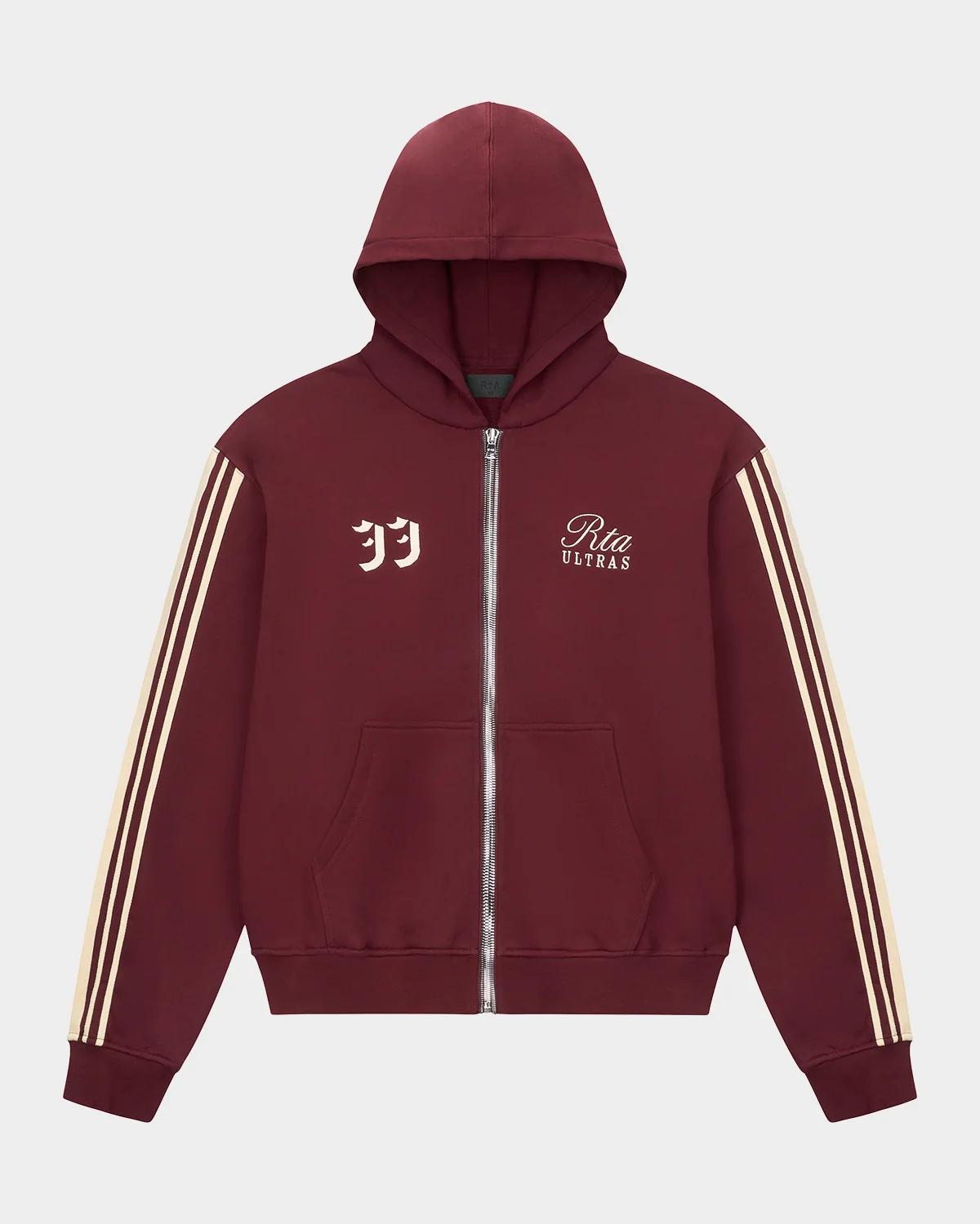 RTA Men's Striped-Sleeve Cotton Zip-Front Hoodie | Neiman Marcus