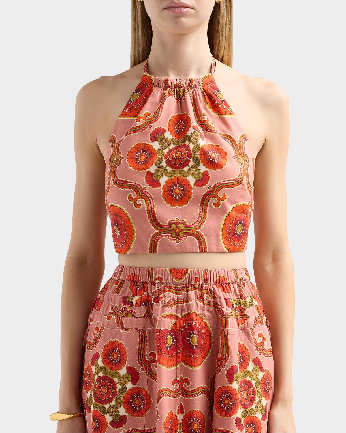 Dahlia Poplin Halterneck Top - thumbnail 3