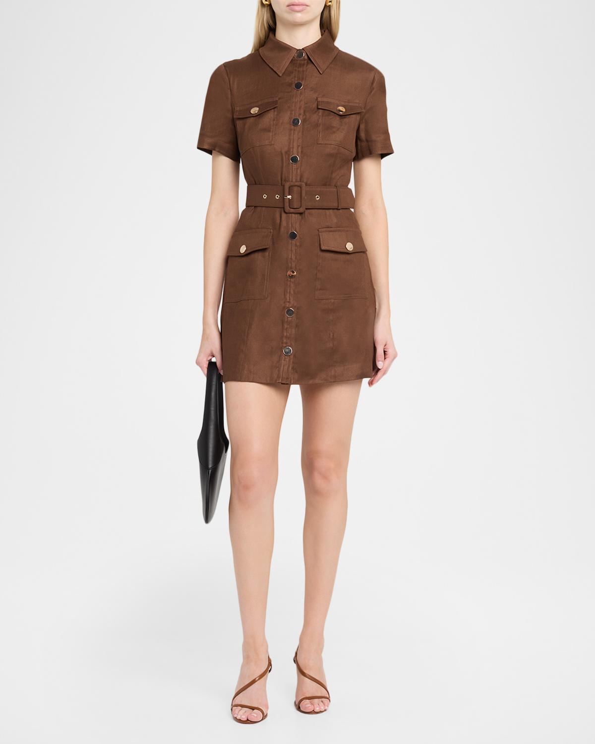 Lydia Belted Mini Shirtdress - thumbnail 2