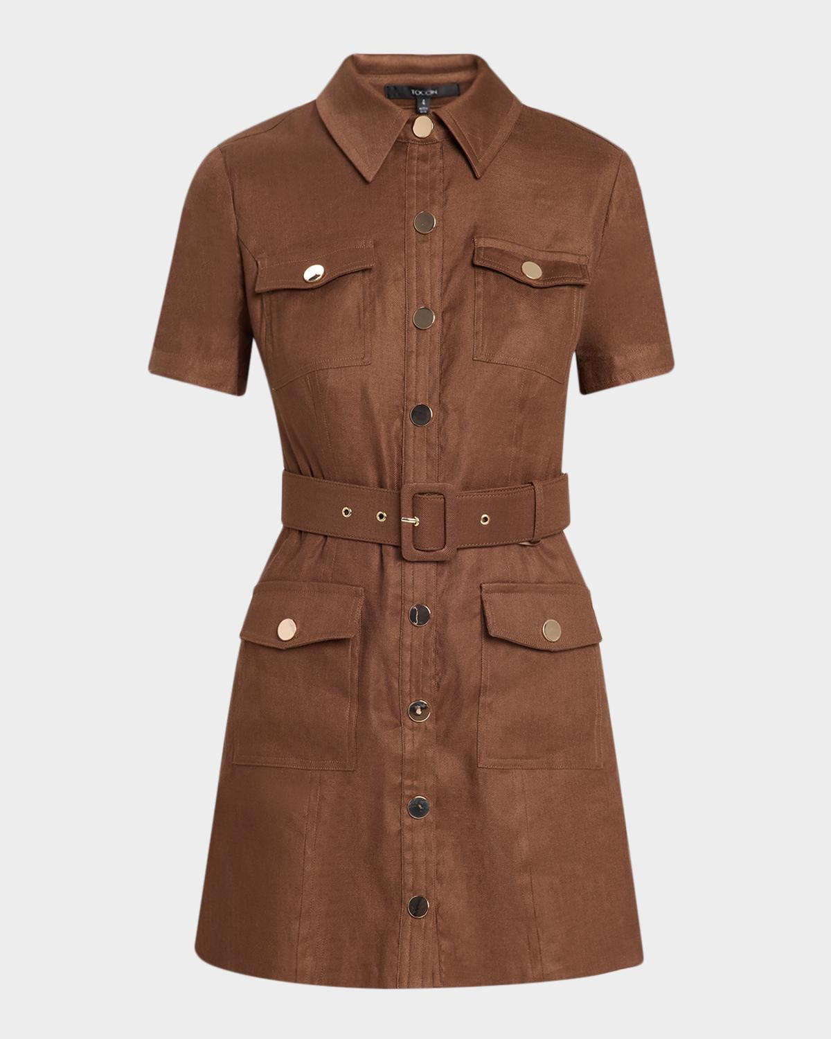 Lydia Belted Mini Shirtdress