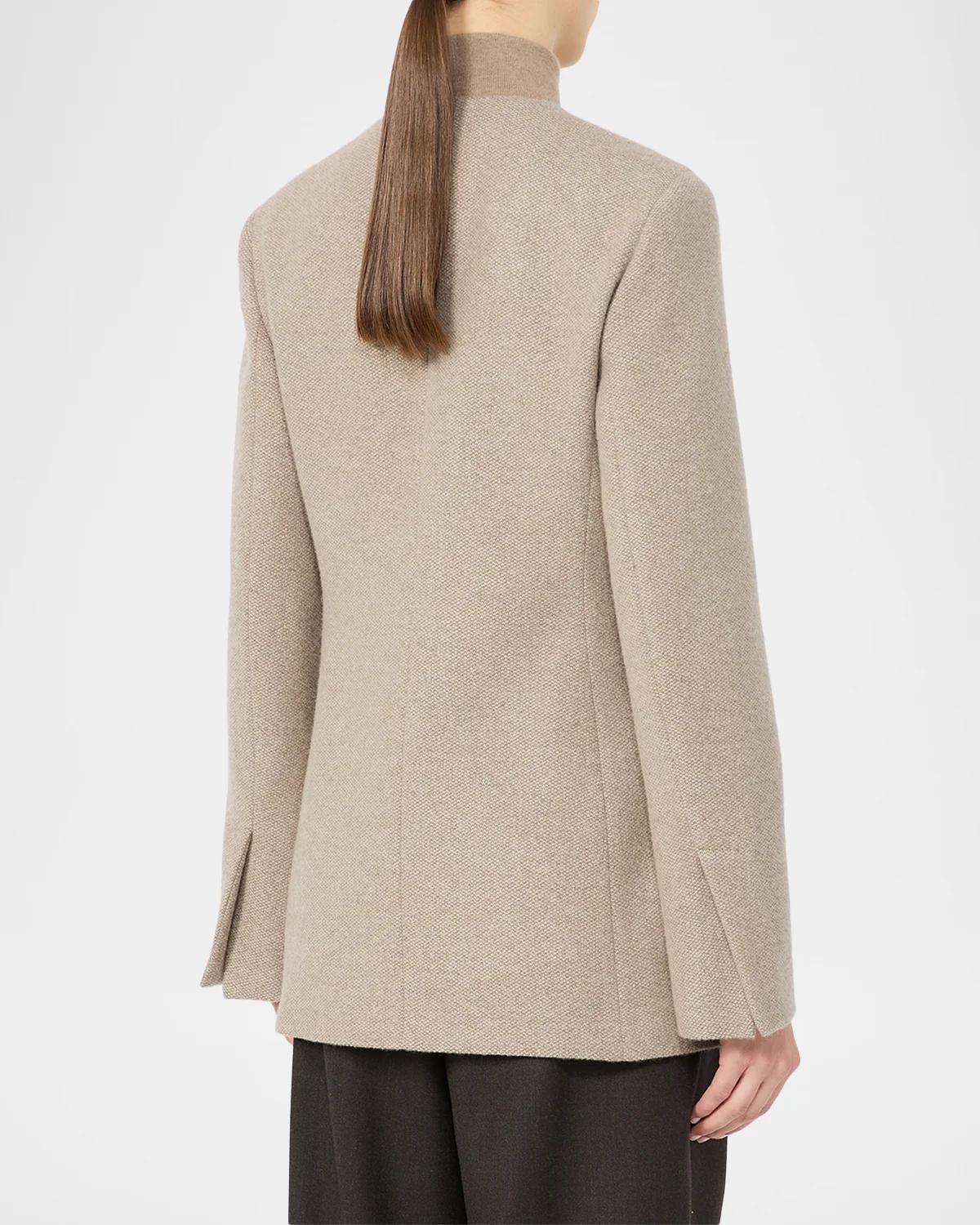 Cashmere Single-Breasted Collarless Jacket - thumbnail 3