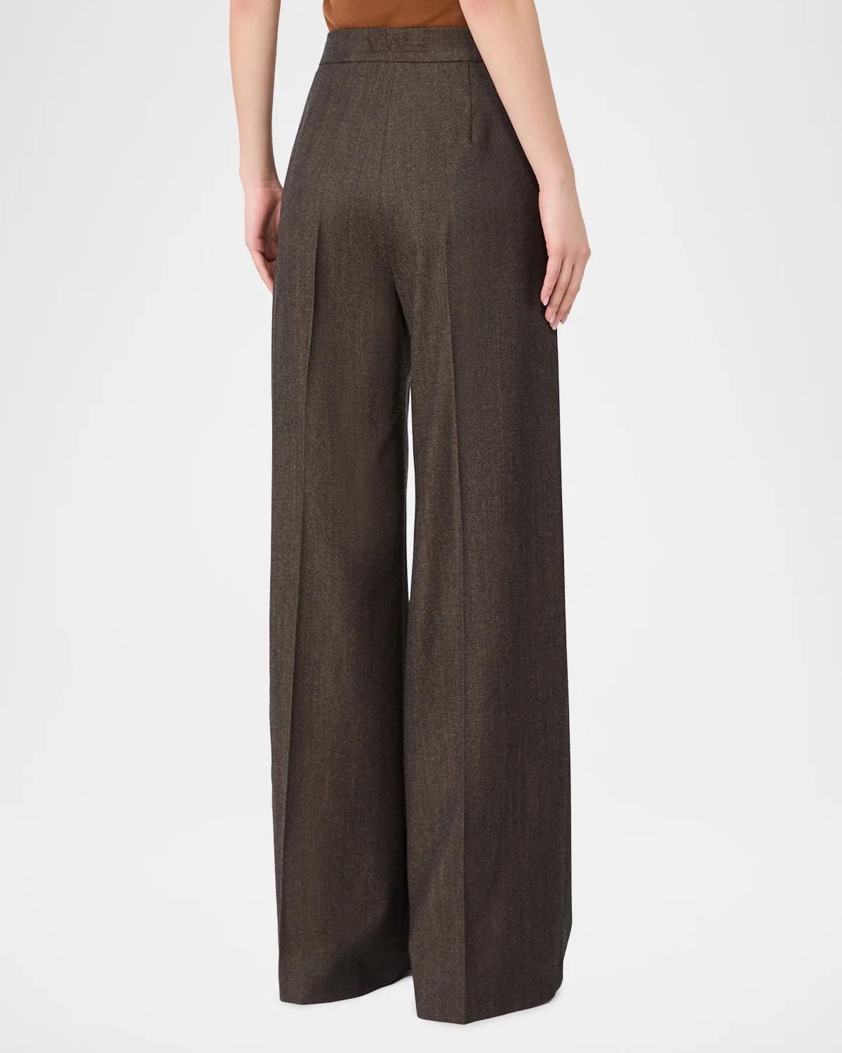 Wool Twill Wide-Leg Trousers - thumbnail 3