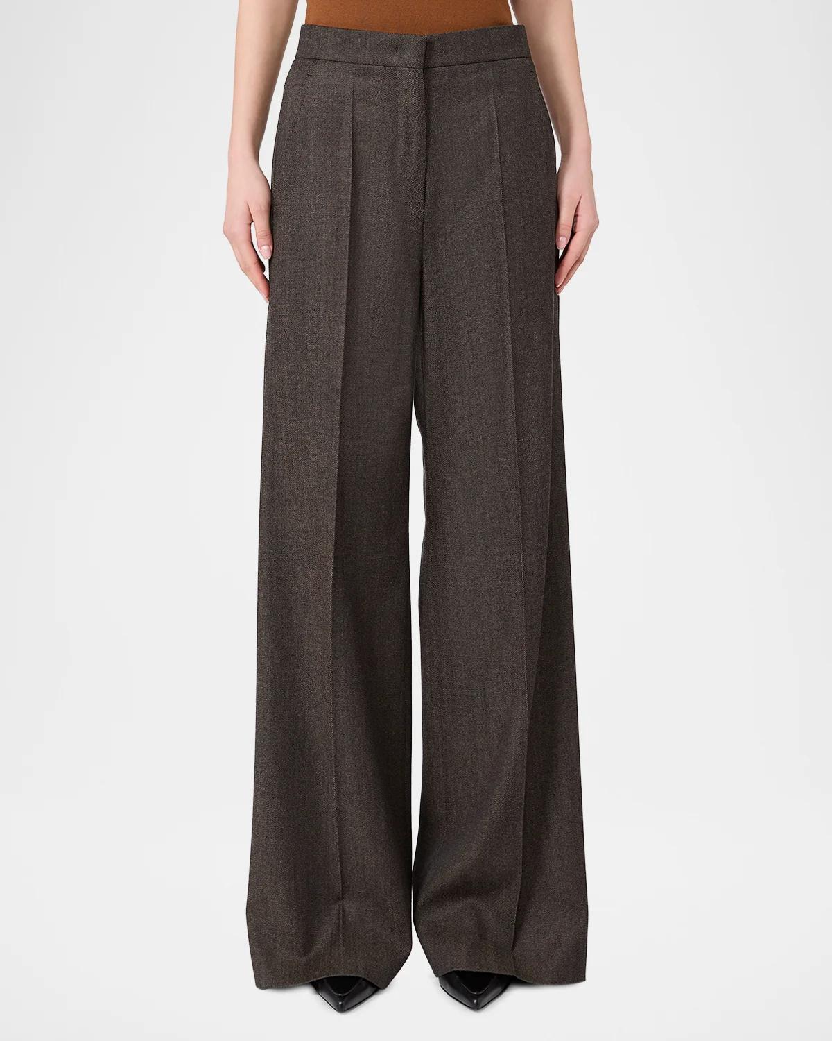 Wool Twill Wide-Leg Trousers - thumbnail 4