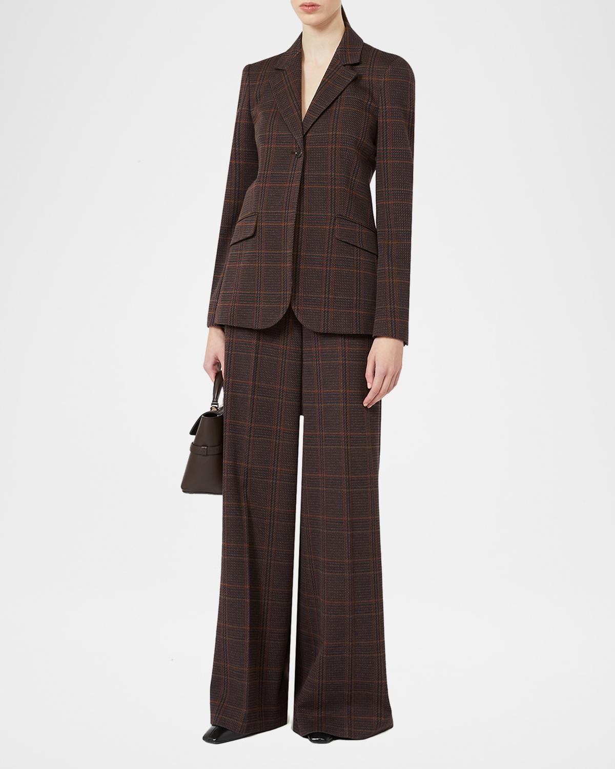 Wool-Cotton Check Single-Breasted Jacket - thumbnail 2