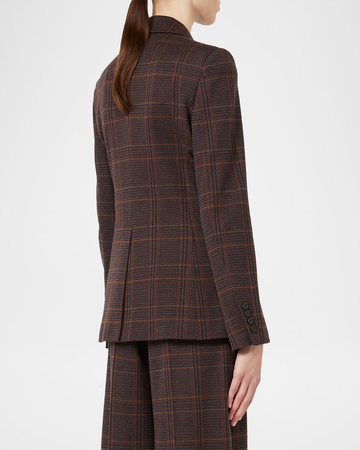 Wool-Cotton Check Single-Breasted Jacket - thumbnail 3